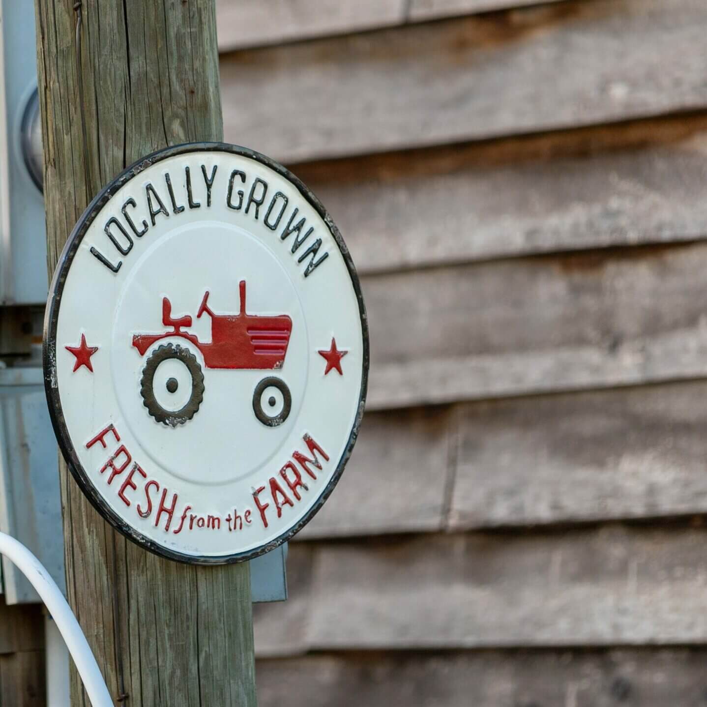 locally grown fresh from the farm sign