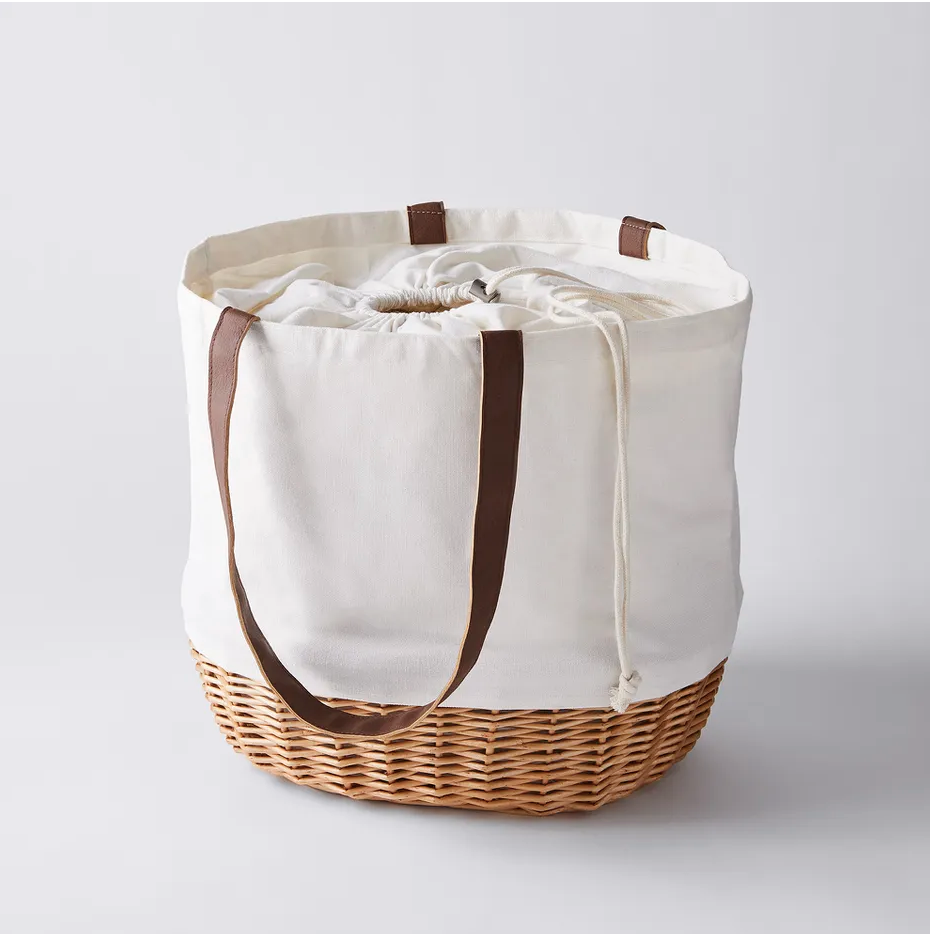 Canvas Willow Basket Tote Canvas Willow Basket Tote