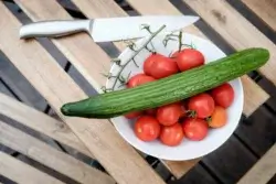 tomatoes and cucumbers